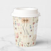 Floral Wildflower Baby shower Coffee Papieren Bekers (Rechts)