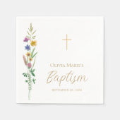 Floral Wildflower Baptism  Servet (Voorkant)