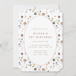 Floral Wildflower Birthday | Ticket Kaart