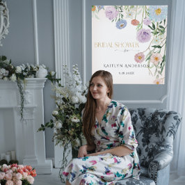 Floral Wildflower Blush Roze Spring Vrijgezellenfe Poster