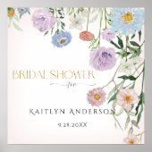 Floral Wildflower Blush Roze Spring Vrijgezellenfe Poster (Voorkant)