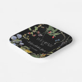 Floral Wildflower Boho Black WelkomstVrijgezellenf Papieren Bordje (Gebogen)
