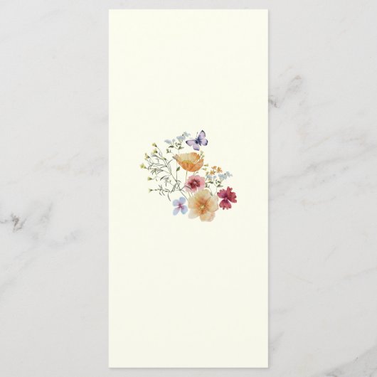 Floral Wildflower Boho Wedding Menu (Achterkant)