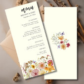 Floral Wildflower Boho Wedding Menu