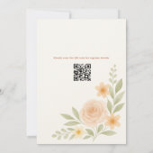 Floral Wildflower Botanical QR Code Bridal Shower Kaart (Achterkant)