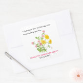 Floral Wildflower Customer Hartelijk dank Vierkante Sticker (Envelop)