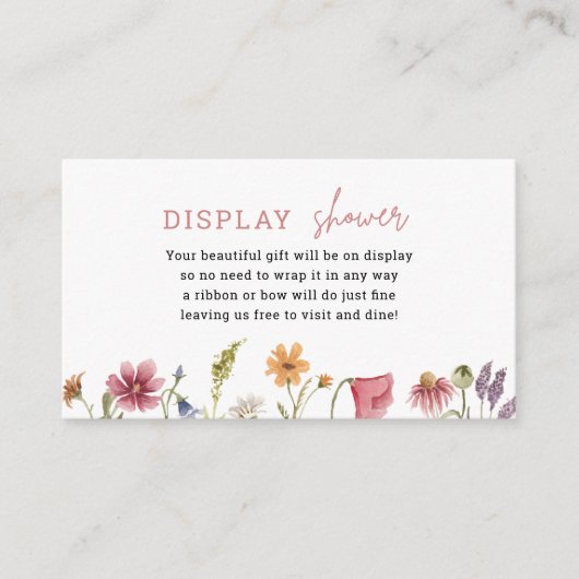 Floral Wildflower Display Shower Insert Informatiekaartje (Voorkant)