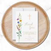 Floral Wildflower doop Bedankkaart