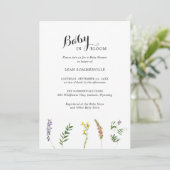 Floral Wildflower Elegant Baby shower Kaart (Staand voorkant)