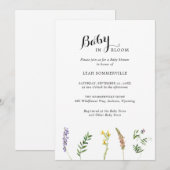 Floral Wildflower Elegant Baby shower Kaart (Voorkant / Achterkant)