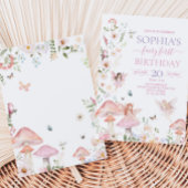 Floral Wildflower Fairy eerste verjaardagsfeestje Kaart