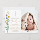 Floral Wildflower Fotodoop Kaart (Voorkant)