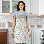 Floral Wildflower gepersonaliseerd Monogram Schort<br><div class="desc">Maak een verklaring in de keuken met dit mooie en vrouwelijke schort. Het bevat een alomvormig wildbloempatroon in tinten roze, blauw beige en grijsgroen. Het gepersonaliseerde schort kenmerkt ook jouw naam op de bovenkant, die het voor het geven van of eigen gebruik perfect maken. Dit schort is zowel stijlvol als...</div>