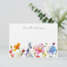 Floral Wildflower gepersonaliseerde platte noot Ka