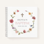 Floral Wildflower Girl Baptism Celebration Notitieboek (Voorkant)