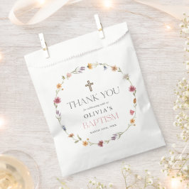 Floral Wildflower Girl Baptisme Bedankt voor je pl Bedankzakje