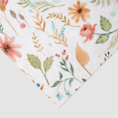 Floral Wildflower Herfst Leaf Greenery Waterverf Tissuepapier (Detail)