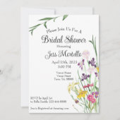 Floral Wildflower Iris Bridal Shower Uitnodiging (Voorkant)