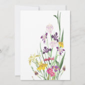 Floral Wildflower Iris Bridal Shower Uitnodiging (Achterkant)