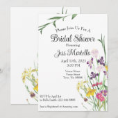 Floral Wildflower Iris Bridal Shower Uitnodiging (Voorkant / Achterkant)