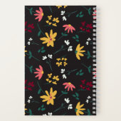 Floral Wildflower Modern Monogram Gepersonaliseerd Notitieboek (Achterkant)