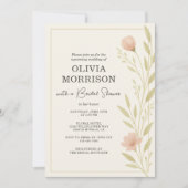 Floral Wildflower QR Code Bridal Shower Kaart (Voorkant)