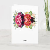 Floral Wildflower Roze Waterverf Verjaardag Kaart (Achterkant)