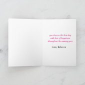 Floral Wildflower Roze Waterverf Verjaardag Kaart (Binnen)