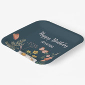 Floral Wildflower Verjaardag Papieren Bordje (Gebogen)