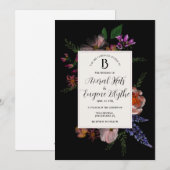 Floral Wildflower Waterverf bruiloft uitnodiging (Voorkant / Achterkant)