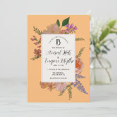 Floral Wildflower Waterverf bruiloft uitnodiging (Staand voorkant)