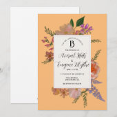 Floral Wildflower Waterverf bruiloft uitnodiging (Voorkant / Achterkant)