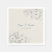  Floral Wildflower Wedding Napkins Servet (Voorkant)