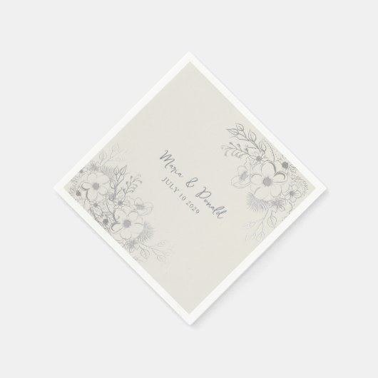  Floral Wildflower Wedding Napkins Servet (Hoek)