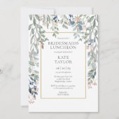 Floral Wildflowers Bruidsmeisjes Luncheon Kaart (Voorkant)