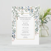 Floral Wildflowers Bruidsmeisjes Luncheon Kaart (Staand voorkant)