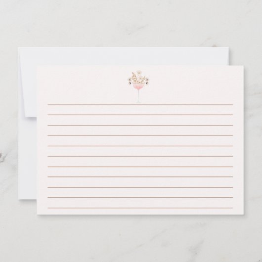 Floral Wildflowers Glas Vrijgezellenfeest Recept K Kaart (Achterkant)