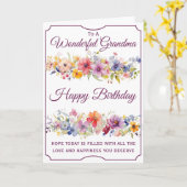 Floral Wildflowers Oma Verjaardag Kaart (Gele Bloem)