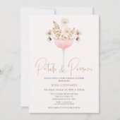 Floral Wildflowers Petals Prosecco Vrijgezellenfee Kaart (Voorkant)