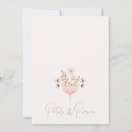 Floral Wildflowers Petals Prosecco Vrijgezellenfee Kaart (Achterkant)