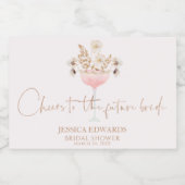 Floral Wildflowers Petals Prosecco Vrijgezellenfee Sparkling Wijnetiket (Enkel label)