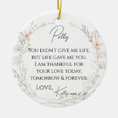 Floral Wildflowers Stiefmoeder van de bruid Gift Keramisch Ornament (Voorkant)