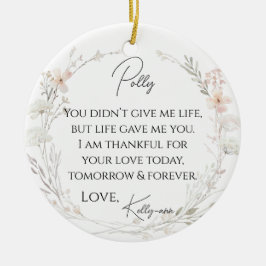 Floral Wildflowers Stiefmoeder van de bruid Gift Keramisch Ornament