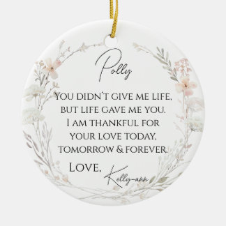 Floral Wildflowers Stiefmoeder van de bruid Gift Keramisch Ornament