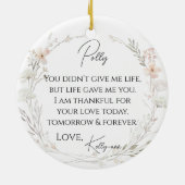 Floral Wildflowers Stiefmoeder van de bruid Gift Keramisch Ornament (Achterkant)