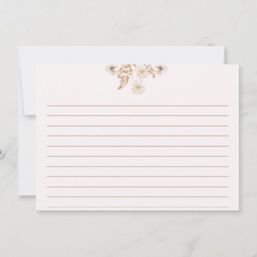 Floral Wildflowers Vrijgezellenfeest Recept Kaart (Achterkant)