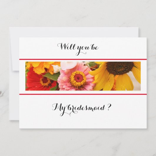 Floral Will You be My Bridesmaid Card Save The Date (Voorkant)