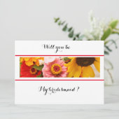 Floral Will You be My Bridesmaid Card Save The Date (Staand voorkant)