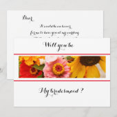 Floral Will You be My Bridesmaid Card Save The Date (Voorkant / Achterkant)