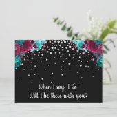 Floral "Will you be My Maid of Honor" Rhinestone Kaart (Staand voorkant)